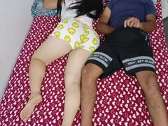 I rested in my stepsister's room and couldn't resist her, I fucked her from behind to avoid trouble, almost caught in the act