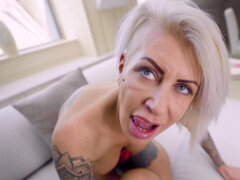 Tetas grandes, Condón, Semen en la boca, Estilo perrito, Tacones, Pov, Sexo soft, Tetas