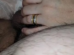 Step mom best handjob in bed with step son