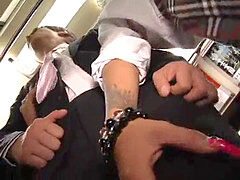 Japanese stud caresses gal on Bus and Gets Groped Back Reverse Chikan JAV