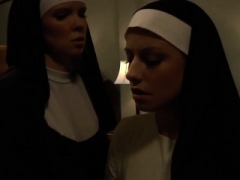 Lez nuns toying butt