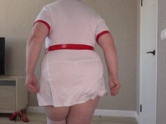 Amateur, Médecin, Robe, Mature, Maman, Chatte, Jarretelles, Uniforme