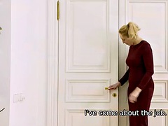 Blond, Pijpbeurt, Oudere vrouw, Hakken, Ondergoed, Rijpe lesbienne
