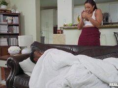 Jax Slayher's boner makes ebony babe Adriana Maya just soaked wet