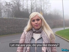 Amatør, Stor pik, Blondine, Pik sutte, Hd, Penge, Udendørs, Realitet