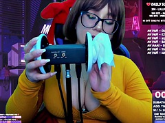 크고 아름다운 여자, 대단히, 나이든, 빨간 머리