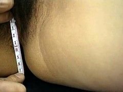 Saki Shiina has hairy cunt measured and sucks doctor phallus