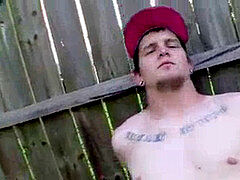 Gay, Masturbación, Al aire libre, Solo, Tatuaje