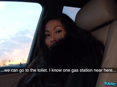 Suzie Q takes money for sex with a stranger in a gas starion toilet