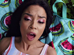 Maya Bijou gets her bald pussy pounded by Tony Rubino in a POV style video