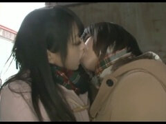 Asian, lesbian kissing, japanese schoolgirl