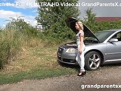 Old people help with with the car