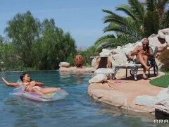 She Just Won't Stop - wet Latina pussy Luna Star drilled in swimming pool by Scott Nails