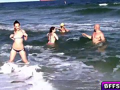 Playa, Mamada, Hd, Pequeña, Gritar, Adolescente, Tetas