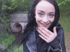 美女, フェラチオ, イギリス人, 茶髪の, Hd, アウトドア, 公共, 馬乗り