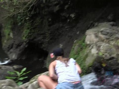 You take Tara to a waterfall, and fuck. She squirts all over.