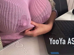 Gros seins, Gode, Fait maison, Maman, Seins naturels, Bureau, Solo, Nénés