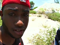 Anaal, Zwart, Sperma shot, Zwart, Homo, Interraciaal, Buiten, Gezichtspunt