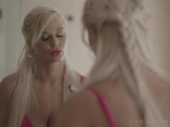 Amerikaans, Blond, Pijpbeurt, Lul, Likken, Masturbatie, Kut duiken, Stiefmoeder