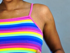 Brunett, Ebenholts, Fingering, Hårig, Onani, Fitta, Solo, Vibrator