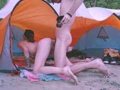 아마추어, 큰 음경, 크림파이, 야외의, 공개적인, 청소년