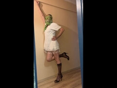 Amateur, Culo grande, Casero, Solo, Medias largas