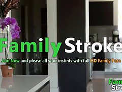Step siblings get naughty and deepthroat in hot family sex tape