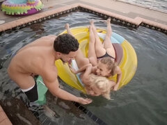 Rumpe, Bikini, Gal, Pikk, Fitte, Tenåring, Trekant, Pupper