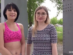 Amatőr, Német, Kőkemény, Vékony, Hármas