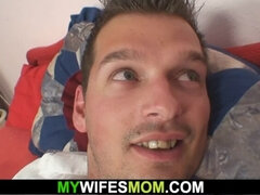 Smart old Stepgrandmother rides his cock