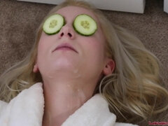 Amateur, Blonde, Sucer une bite, Tir de sperme, Faciale, Fait maison, Pov