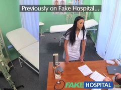 Slim patient begs for a hard dick after catching doctor's boner in fakehospital POV