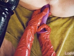 Dominerende kvinne, Hæler, Latex, Orgasme, Petite, Spandeks, Strømper, Leker
