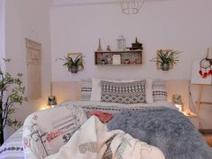 18, デカパイ, ディルド, マッサージ, オナニー, ティーン, オッパイの, ウェブカメラ