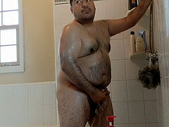 Real spycam I caught me spouse wanking off in the shower!!