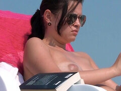 Amatorka, Plaża, Publiczny, Nastolatki, Podglądacz