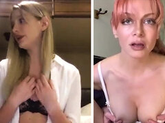 Lady boss Serene Siren and her sexy secretary Kenna James masturbated on a camera