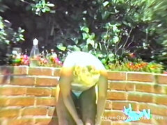 금발의, 집에서 만든, 야외의, 팬티호스, 조그마한, 보지, 혼자, 빈티지