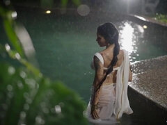 아시안, 큰 엉덩이, 큰 가슴, 음경, 인도인, 마사지, 밀프