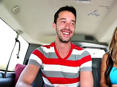 Blindfold str8 tricked into gay BJ in the van until cumshot