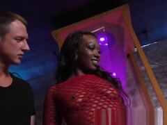 Group fucked ebony slut sucks white shlongs