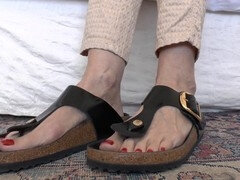 素人, ヨーロピアン, 足, ドイツ人, 熟年, 淫乱熟女, 一人, スパンデックス