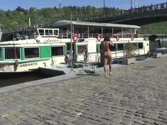 Gina Nude in Prague - hot public nudity