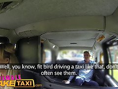 Chick fake taxi blonda cab driver likes cock