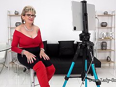 Lady Sonia's busty bimbo milf tit wank JOI with a big tit twist