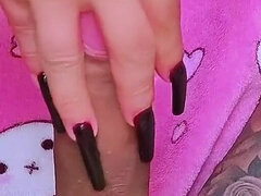Stepmom Takes a Big Load of Cum in Sensual Handjob with Long Nails