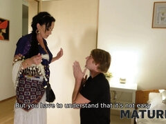 Sexy mature gets her tight pussy and ass drilled in wild prank