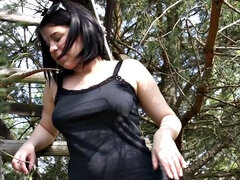 Bak kulissene, Stor rumpe, Kukk suging, Støvletter, Brunette, Sperm skott, Runke, Utendørs