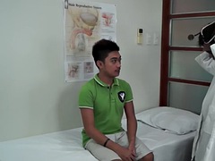 Gay doctor seduces Asian nympho patient in medical room