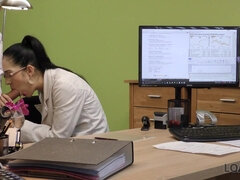 LOAN4K. 18-Year-Old office worker gets new experience having..
